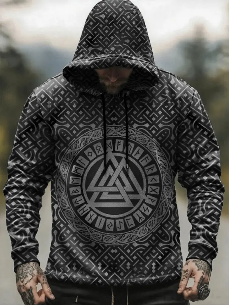 Sweat à capuche Viking pour homme Noir / S
