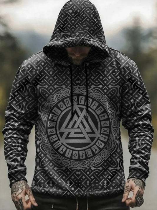 Sweat à capuche Viking pour homme Noir / S