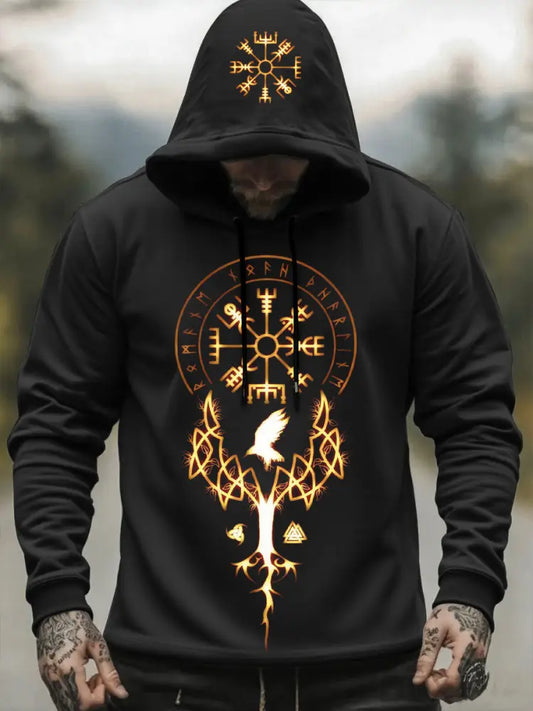 Sweat à capuche Viking pour homme Noir / S