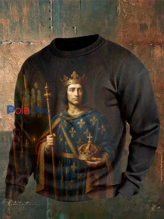 Sweat Décontracté Vintage Du Roi Français Louis Ix comme image / S