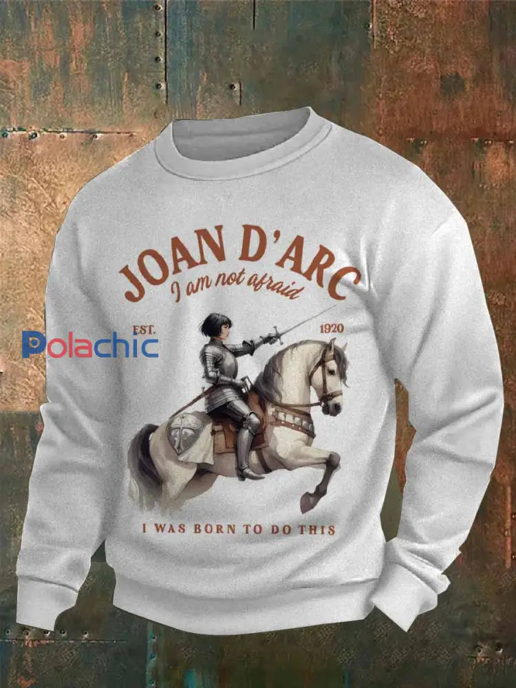 Sweat shirt Décontracté À Imprimé Vintage Jeanne D’arc comme image / S