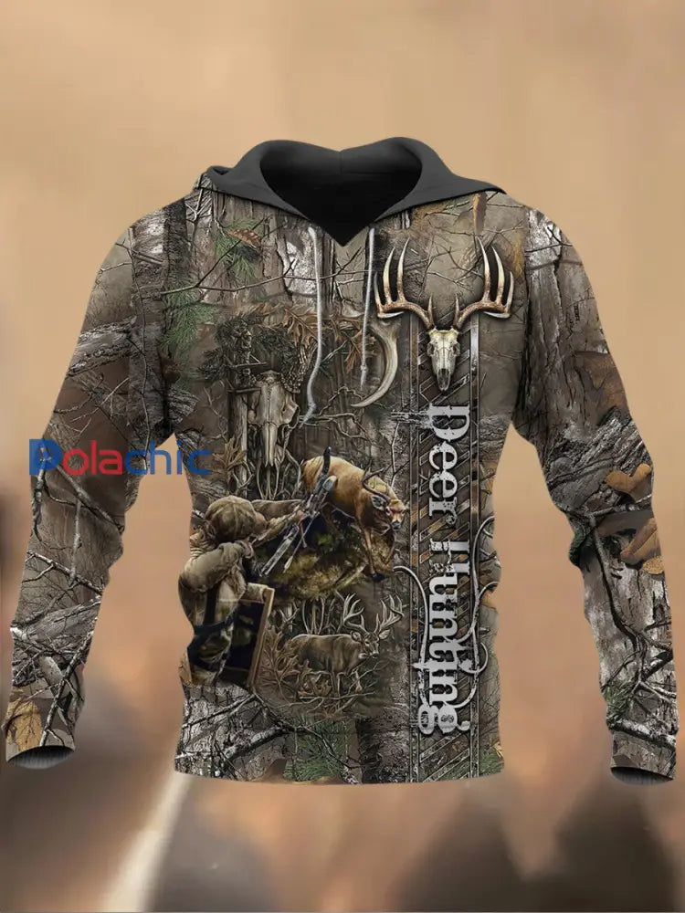 Sweat-shirt décontracté imprimé rétro pour hommes C / M