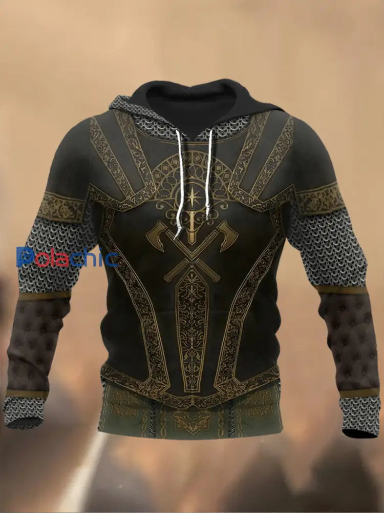 Sweat-shirt décontracté imprimé rétro pour hommes Style 3 / M