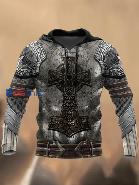 Sweat-shirt décontracté imprimé rétro pour hommes Style 5 / M