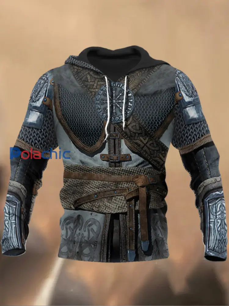 Sweat-shirt décontracté imprimé rétro pour hommes Style 9 / M