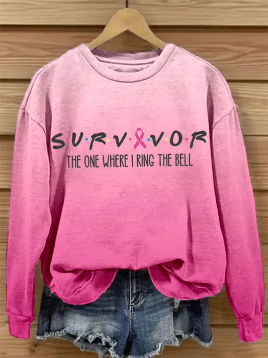 Sweat-shirt Femme Survivor The One When I Ring The Bell Imprimé Rose / S