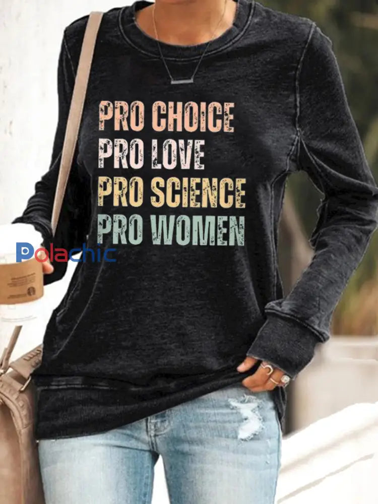 Sweat shirt imprimé Pro Choice Femme Noir / S