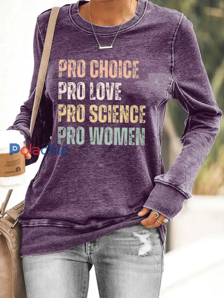 Sweat shirt imprimé Pro Choice Femme Violet / S