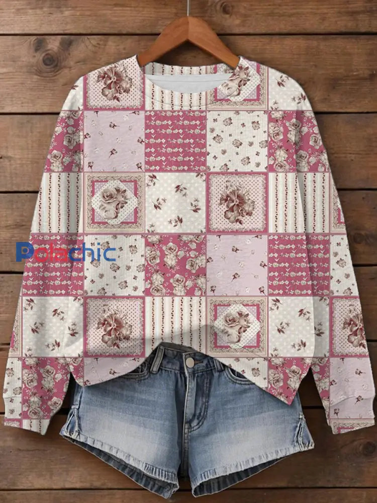 Sweatshirt à imprimé cancer du sein pour femmes comme image / S