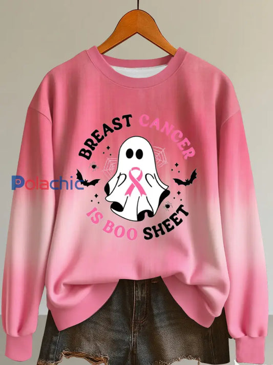 Sweatshirt à imprimé cancer du sein pour femmes comme image / S