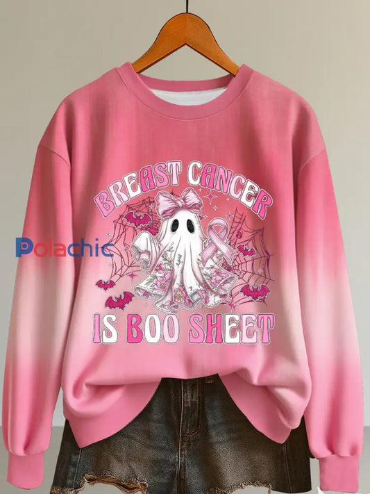 Sweatshirt à imprimé cancer du sein pour femmes comme image / S