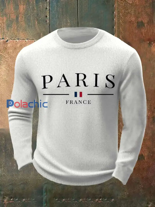 Sweatshirt Décontracté À Imprimé Graphique Rétro Français comme image / S