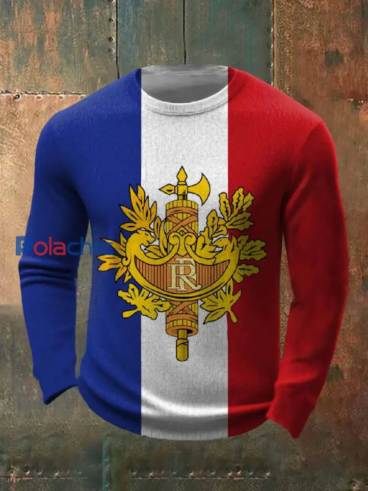 Sweatshirt Décontracté À Imprimé Graphique Rétro Français comme image / S