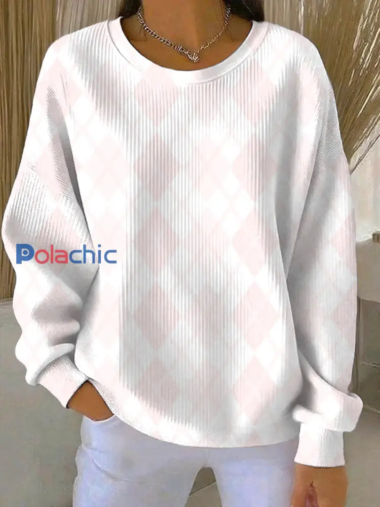 Sweatshirt Décontracté Femme Rose Imprimé Cancer Du Sein comme image / S