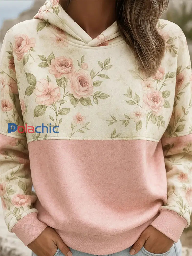 Sweatshirt Femme Rose Imprimé Floral comme image / S
