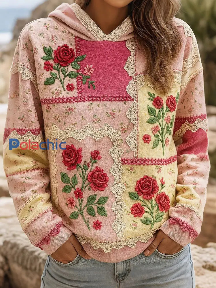 Sweatshirts Femme Breast Cancer Rose Imprimé Floral Rose / S