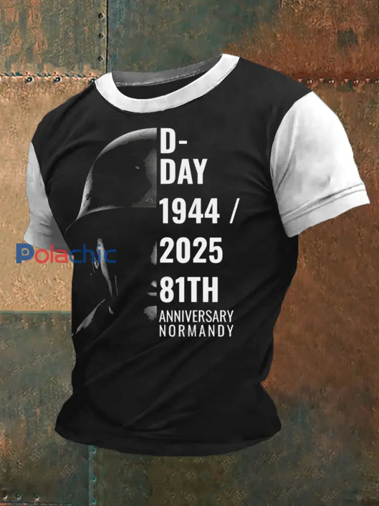T-shirt 1944 Normandie Military History D-Day pour homme Noir / S