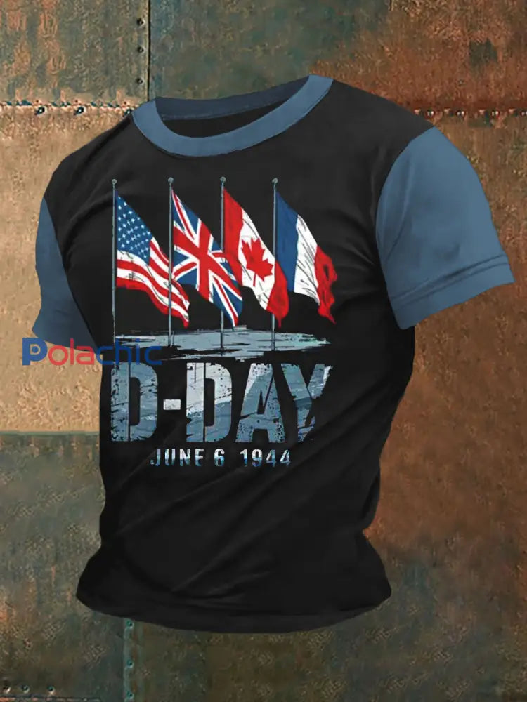 T-shirt 1944 Normandie Military History D-Day pour homme Noir / S