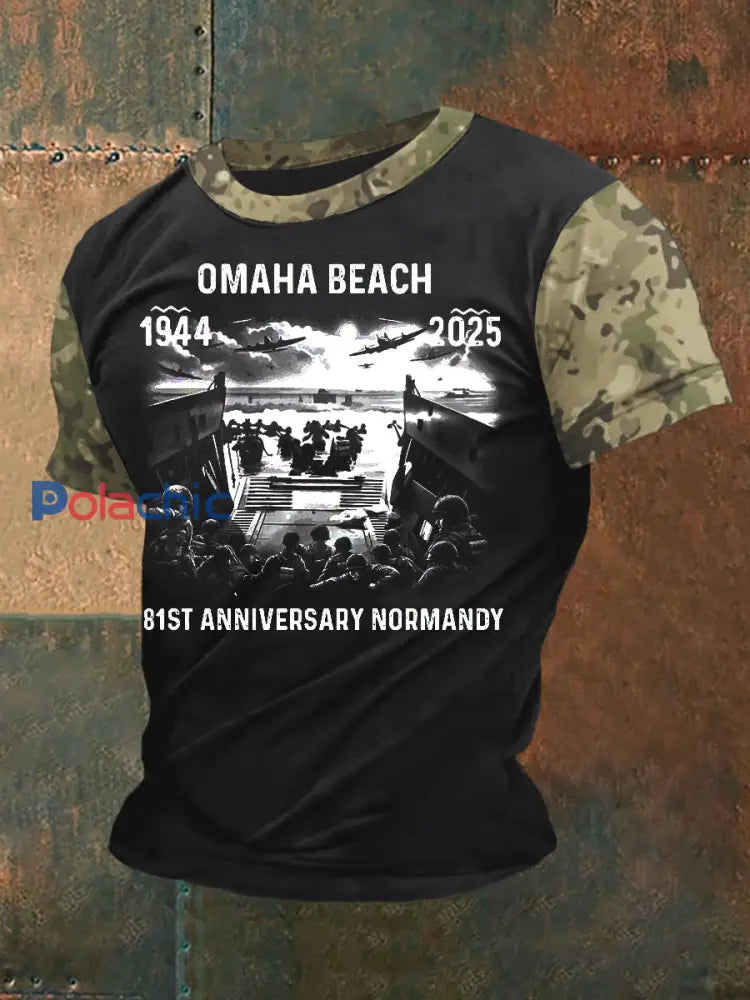 T-shirt 1944 Normandie Military History D-Day pour homme Noir / S