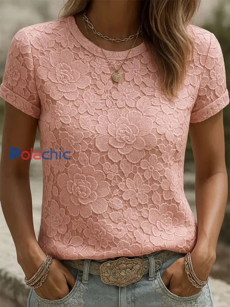 T shirt à imprimé floral vintage pour femmes A / S