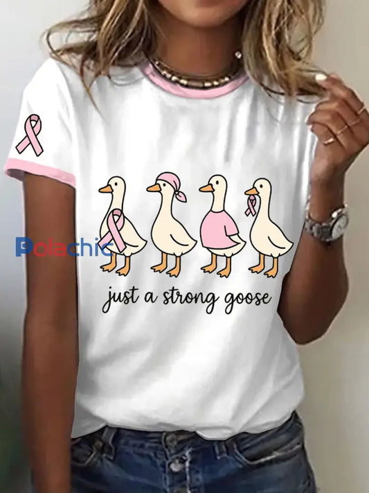 T-shirt à imprimé Just A Strong Goose Femme Blanc / S