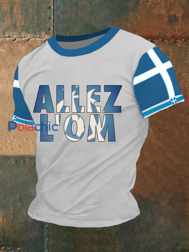 T-shirt à manches courtes Allez l’OM Homme Bleu / S