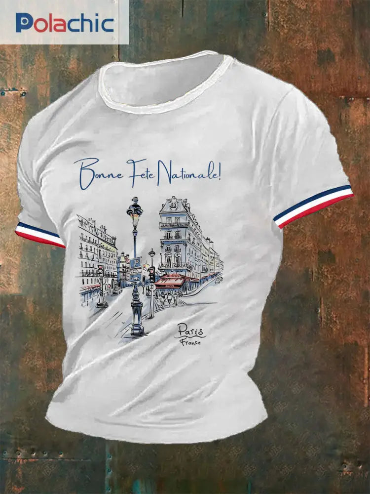 T-shirt à manches courtes Bastille Day Homme Blanc / S