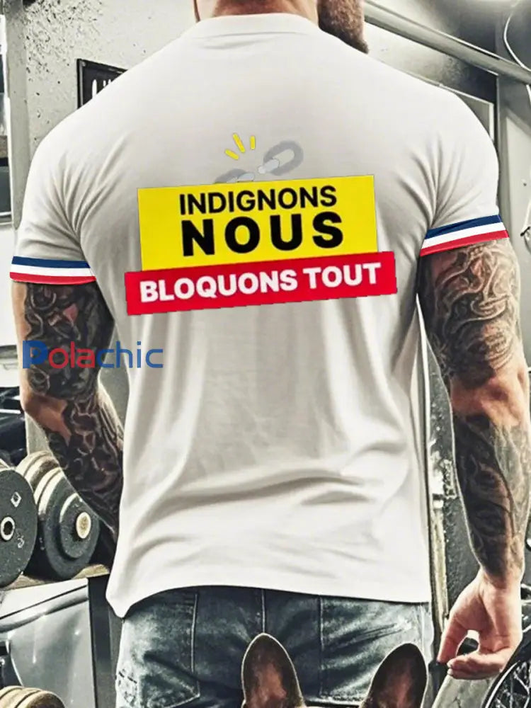 T-shirt à manches courtes Bloquons tout Homme Blanc / S