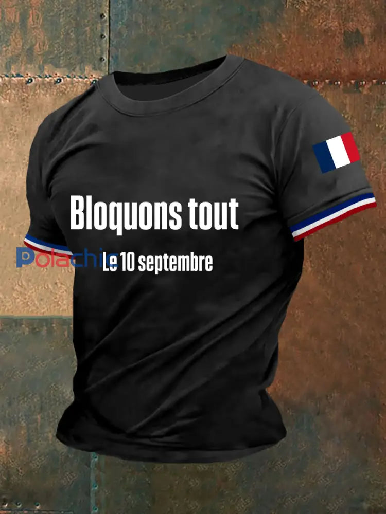 T-shirt à manches courtes Bloquons tout Homme Noir / S