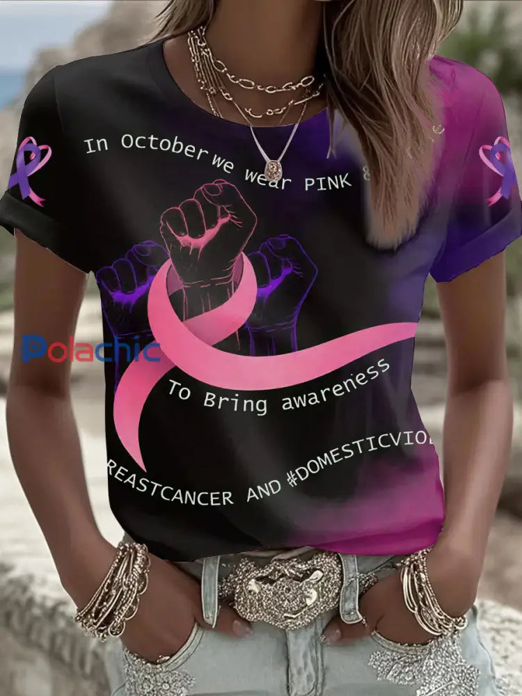 T shirt à manches courtes Breast Cancer Femme comme image / S
