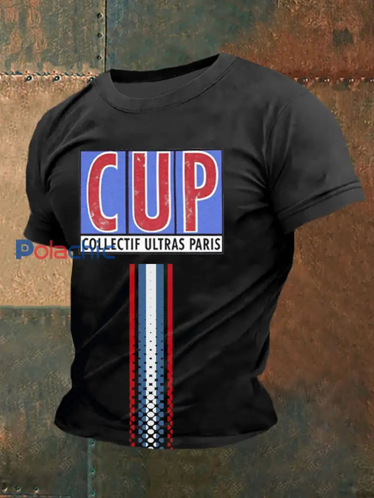 T-shirt à manches courtes Collectif Ultras Paris pour homme Noir / S