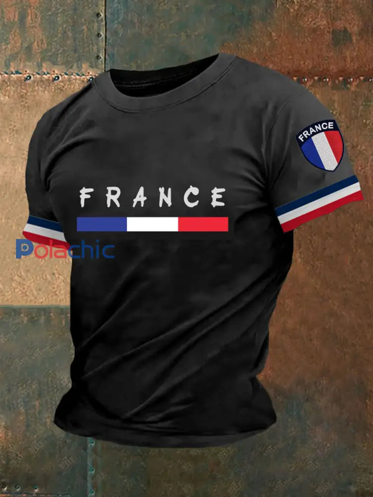 T-shirt à manches courtes France Homme Noir / S