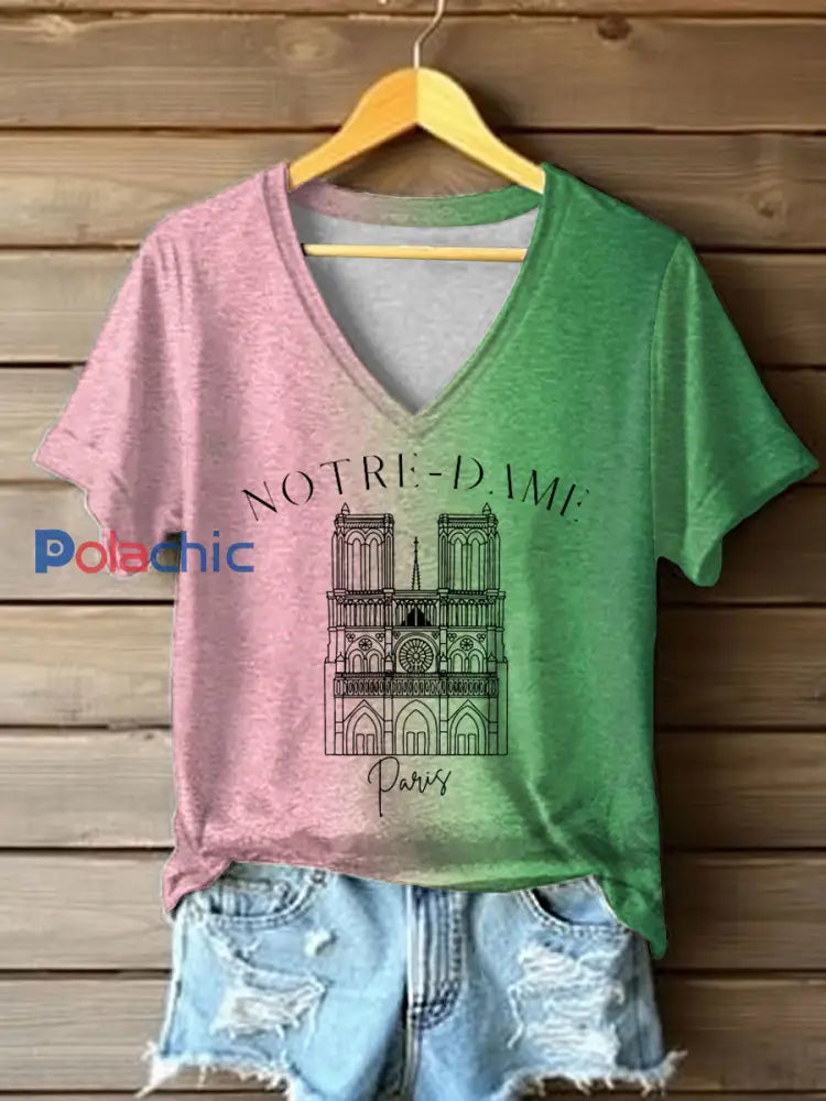 T-shirt à manches courtes France Travel Femme comme image / S