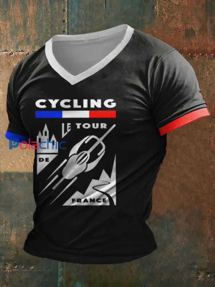 T-shirt à manches courtes imprimé Tour de France Homme Noir / S