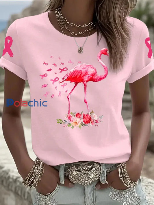 T-shirt à manches courtes Iron On pour femmes rose clair / S