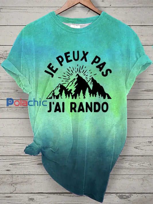 T-shirt à manches courtes Je Peux Pas J’ai Rando Femme Bleu-Vert / S