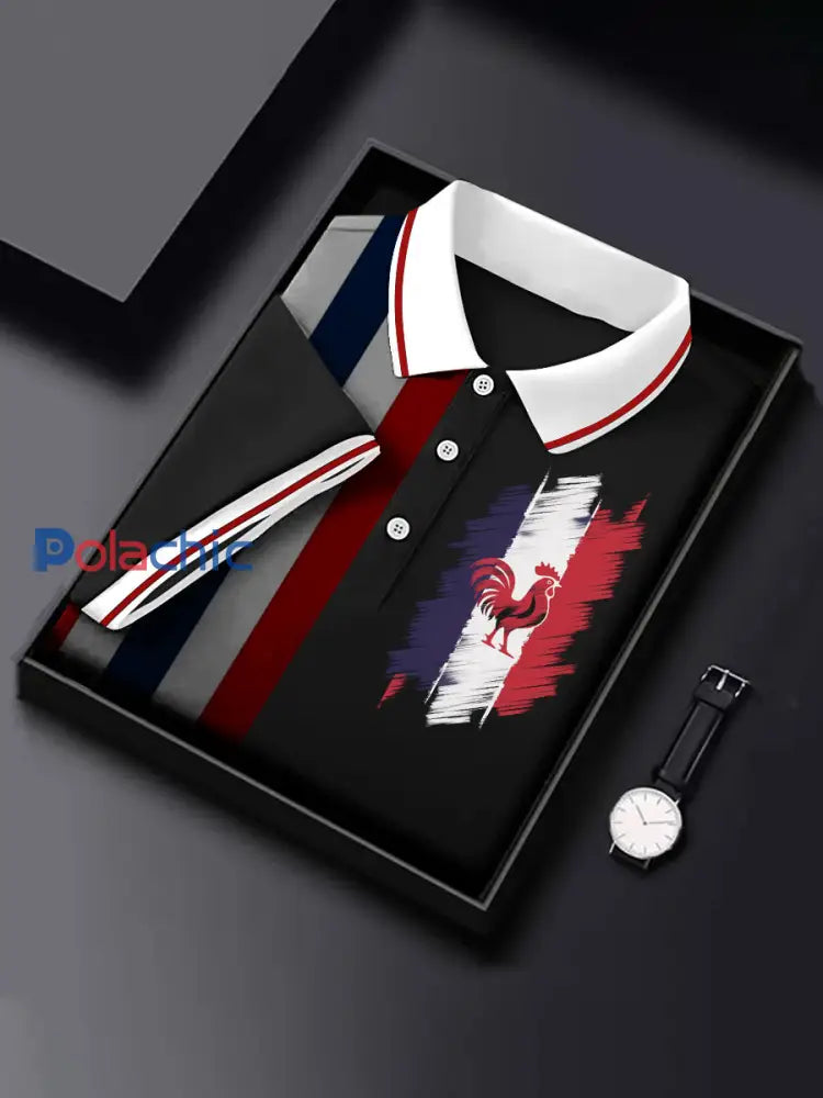 T-shirt à manches courtes Le Coq Gaulois France Homme Noir / S
