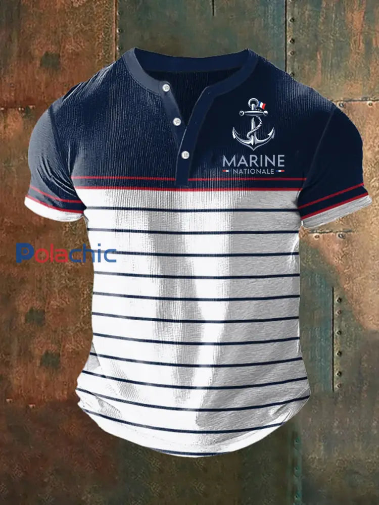 T-shirt à manches courtes Marine Nationale Homme Bleu Marine / S