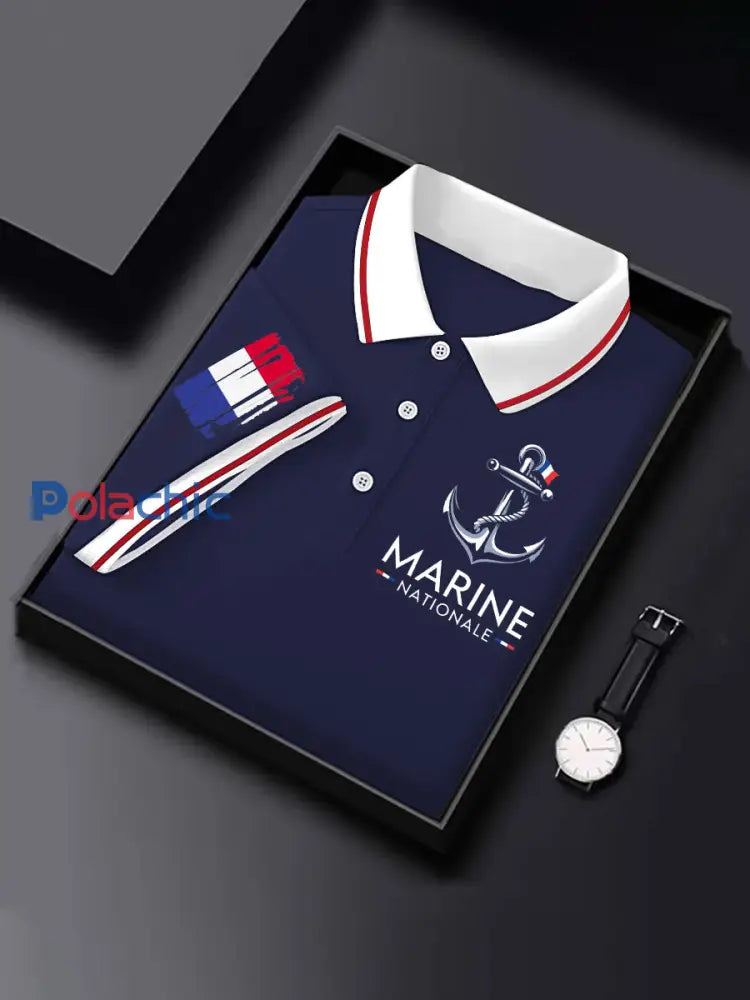 T-shirt à manches courtes Marine Nationale Homme Bleu Marine / S