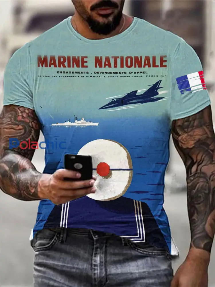 T-shirt à manches courtes Marine Nationale Homme comme image / S