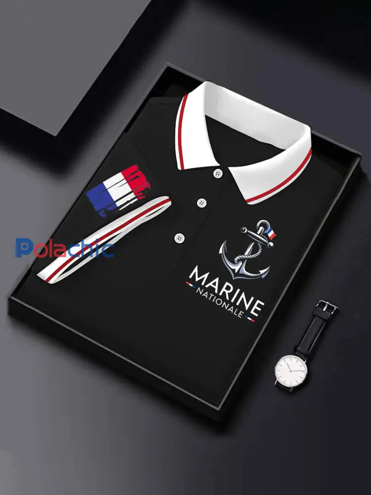 T-shirt à manches courtes Marine Nationale Homme Noir / S