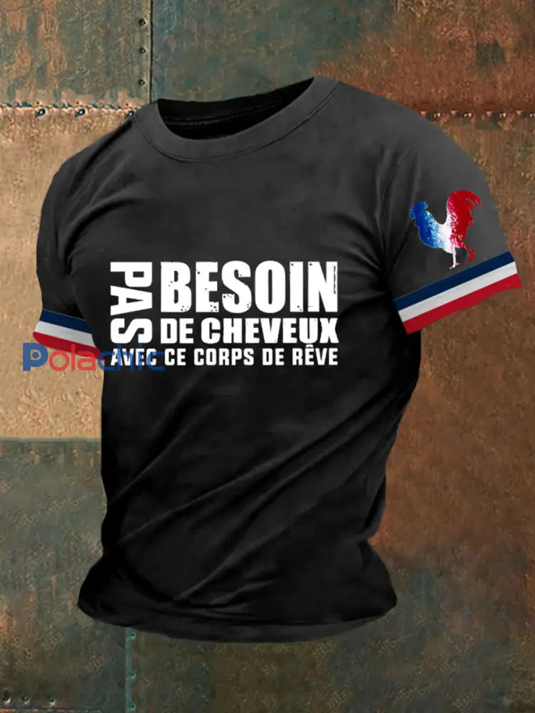 T-shirt à manches courtes Pas besoin De Cheveux Printed Homme Noir / S
