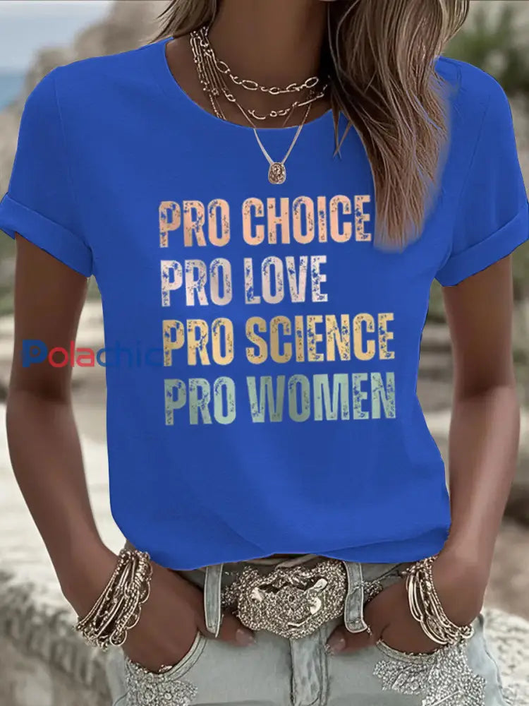 T shirt à manches courtes Pro Choice Femme Bleu / S
