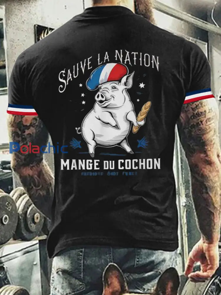 T-shirt à manches courtes Sauve La Nation Homme Noir / S