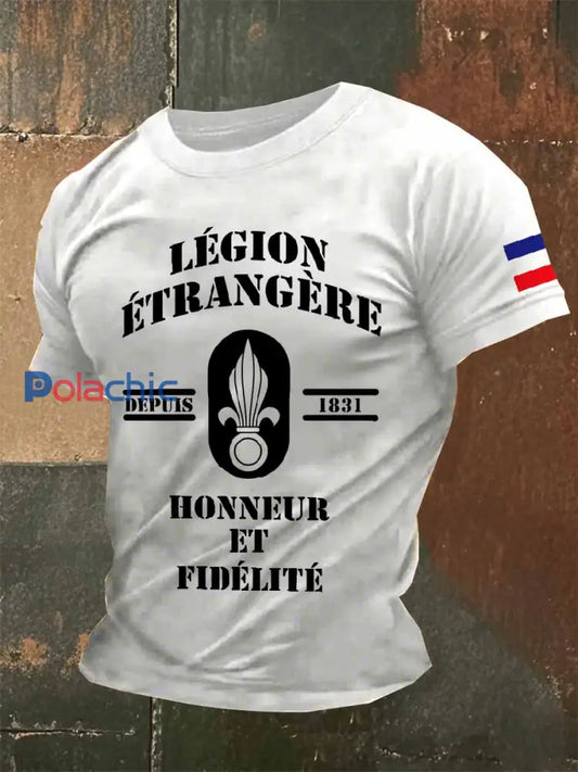 T-Shirt À Manches Courtes Style Militaire Français Vintage Pour Homme comme image / S