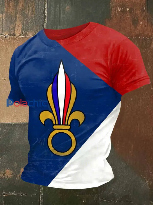 T-Shirt À Manches Courtes Style Militaire Français Vintage Pour Homme comme image / S