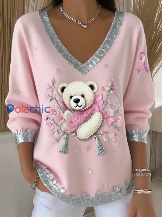 T shirt à manches longues en coton imprimé animal pour femmes A / S