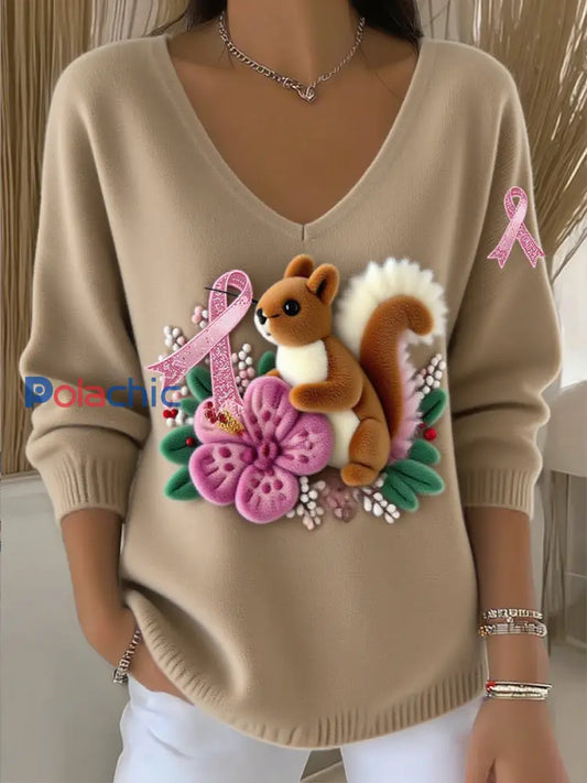 T shirt à manches longues en coton imprimé animal pour femmes A / S