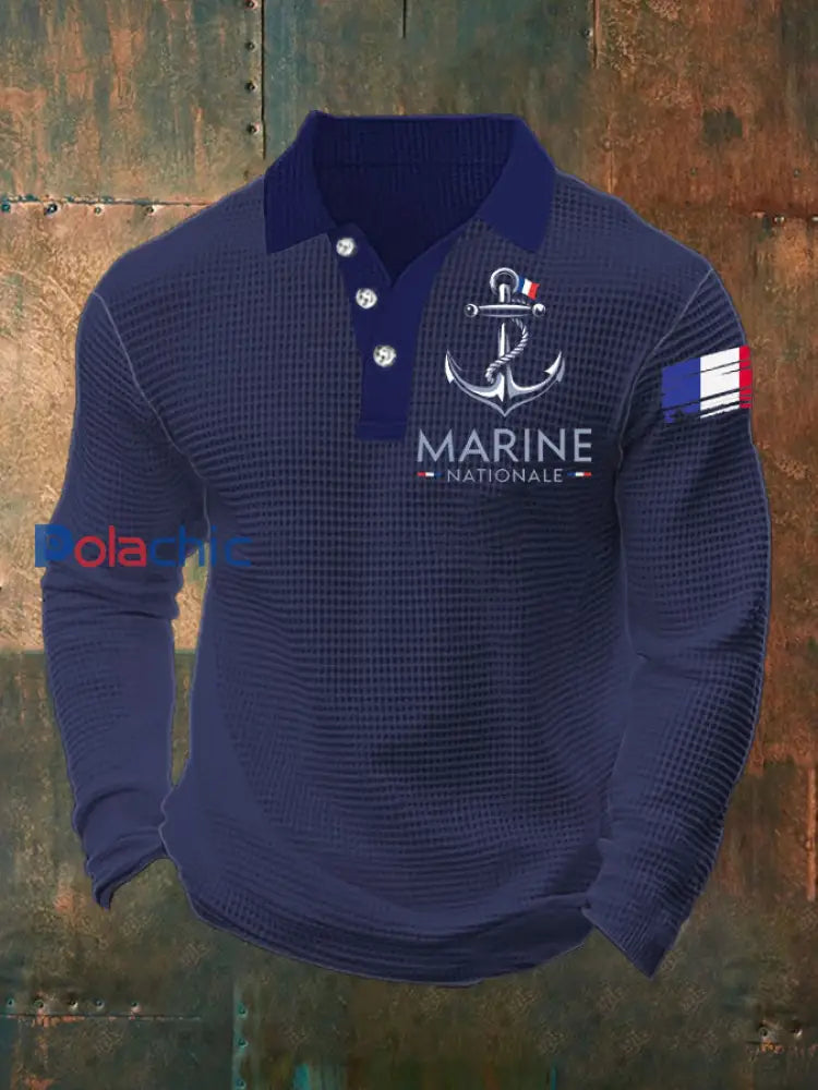 T-shirt à manches longues Marine Nationale Homme Bleu Marine / S