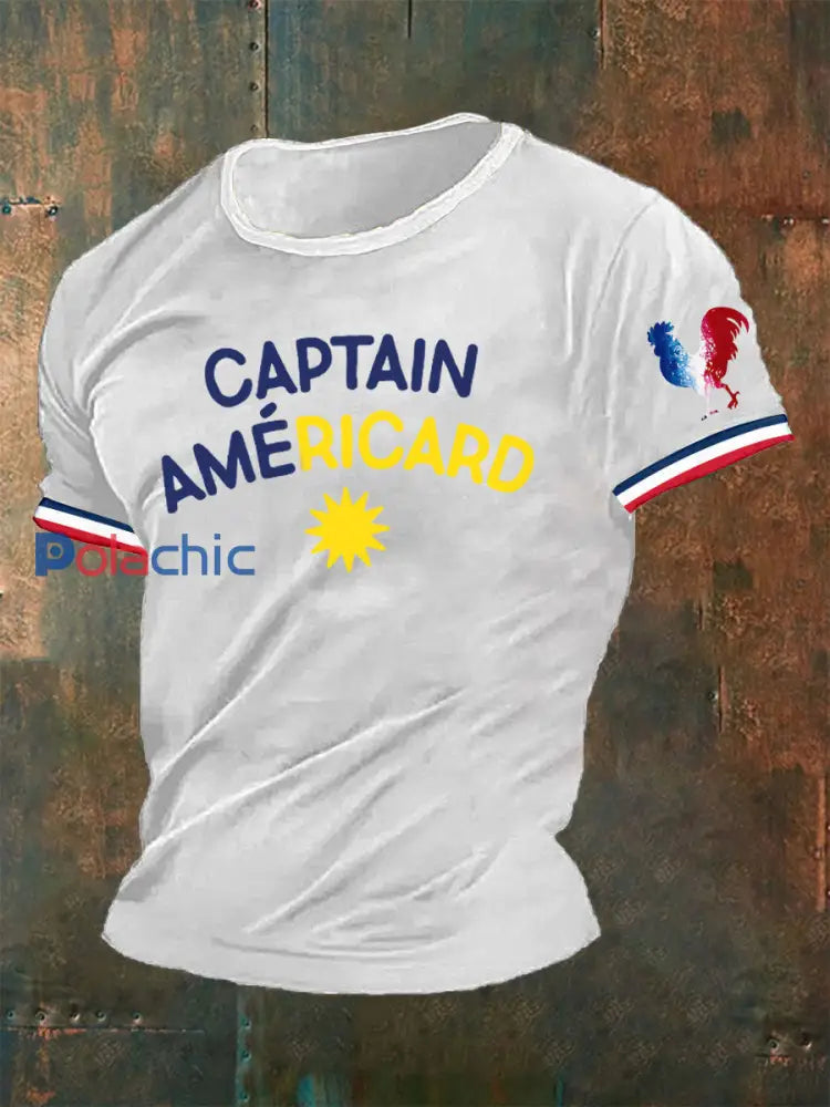 T-shirt Captain Américard Homme Blanc / S